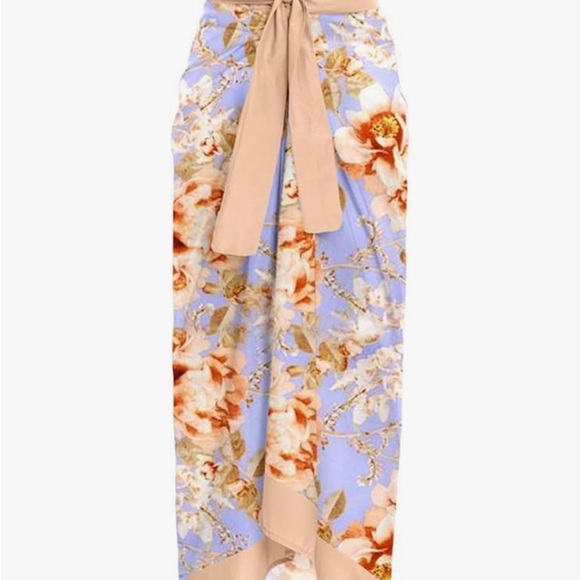 Floral Strapless Swimsuit and Wrap Skirt Set - Picture 3 of 6